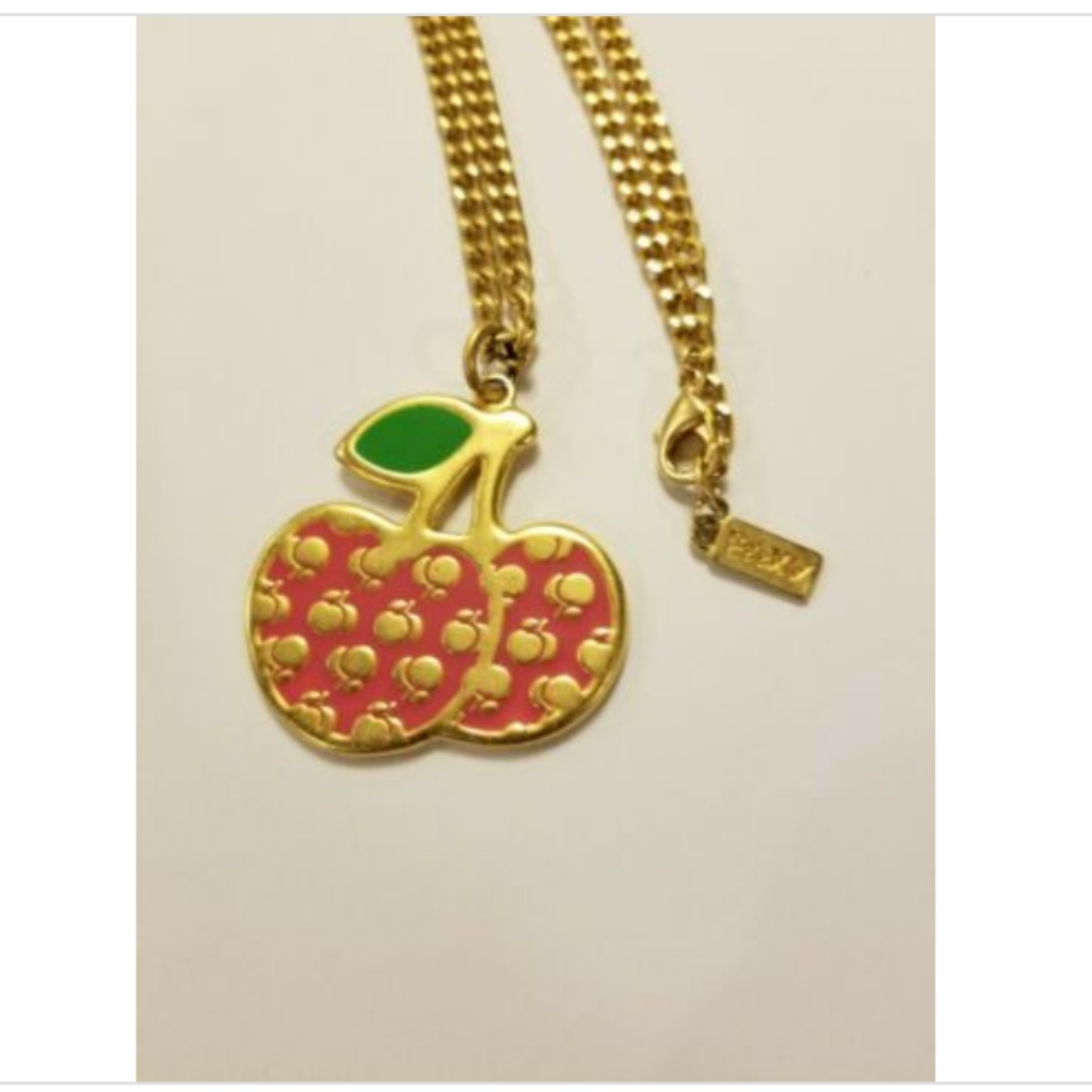Foxy Brand Cherries Pendant On 23 Chain Necklace
